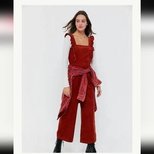 NWT Urban Outfitters Red Ruffle Jumpsuit